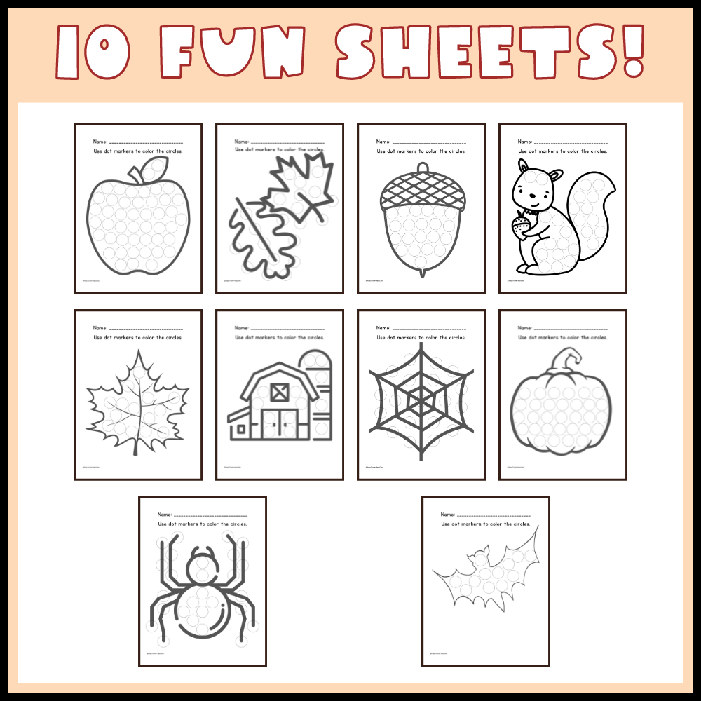 free printable fall preschool worksheets