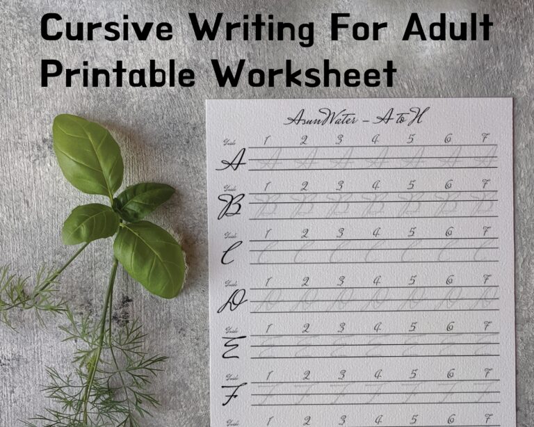 Fancy Cursive Letter Practice For Adult Handwriting Penmanship Sheet For Girls Cute Cursive Writing Font Tracing Template For Beginners Etsy