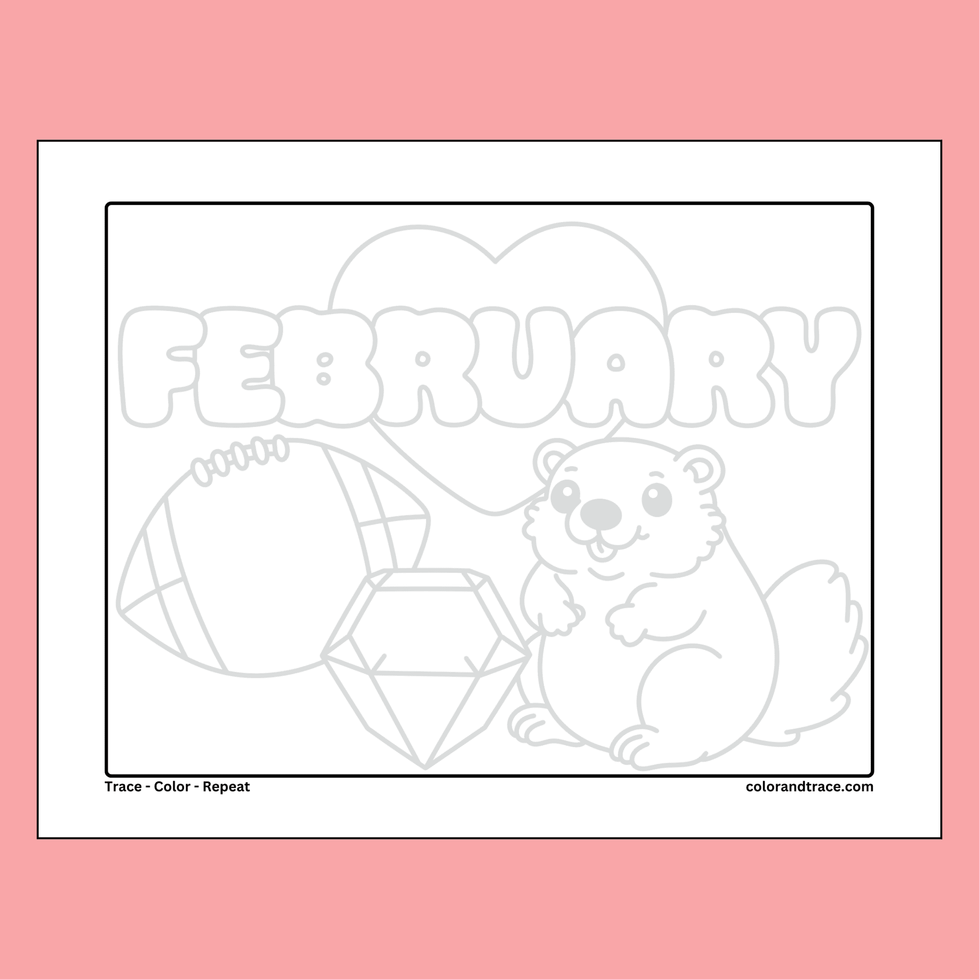 February Tracing Page Free Printable Color And Trace
