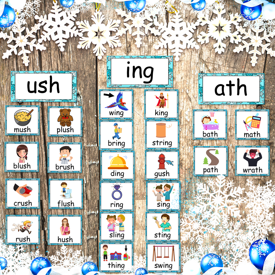 Final Consonant Blends ING USH ATH Winter Phonics Activities Worksheets Made By Teachers
