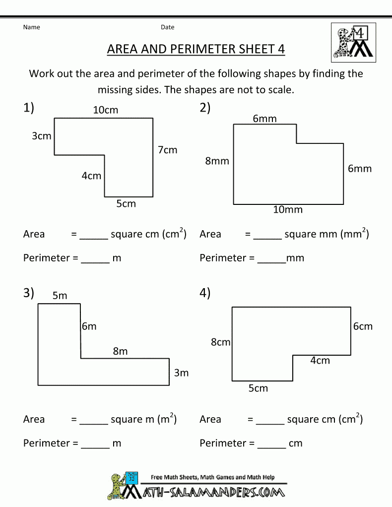 area and perimeter worksheets