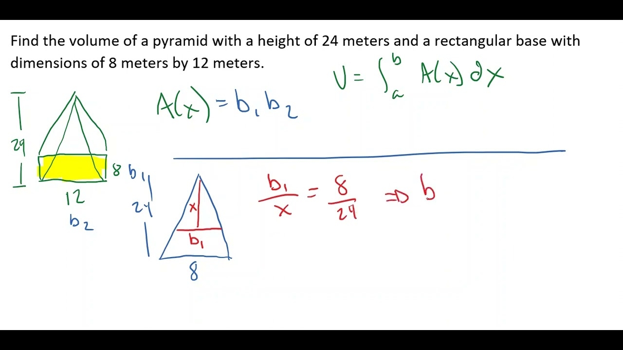 Finding The Volume Of A Pyramid Witha Rectangular Base Using The Slicing Method YouTube