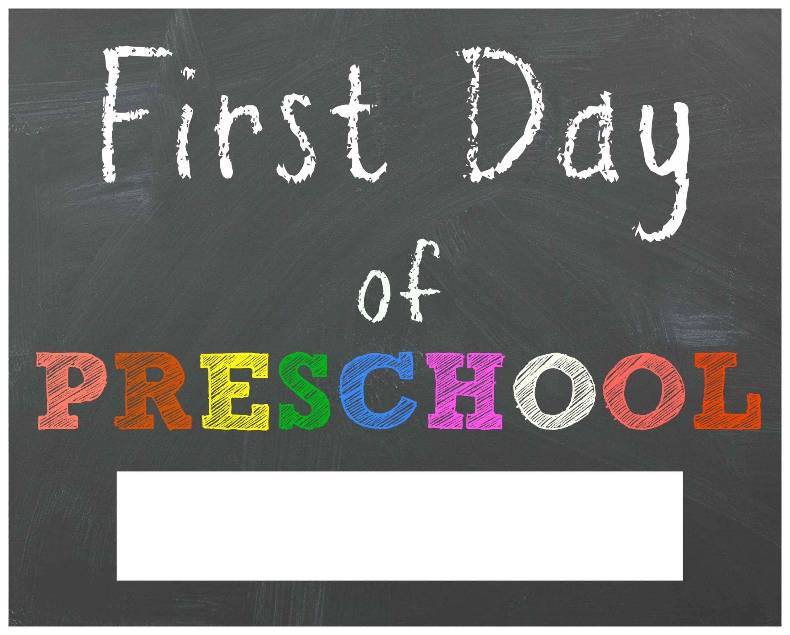 free first day of preschool printables