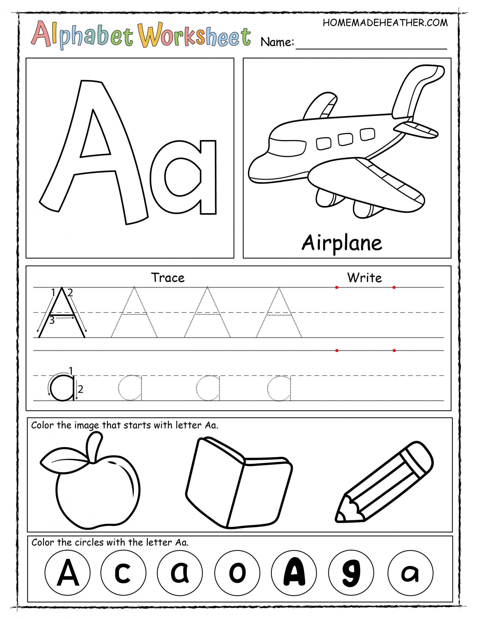 free printable preschool abc worksheets