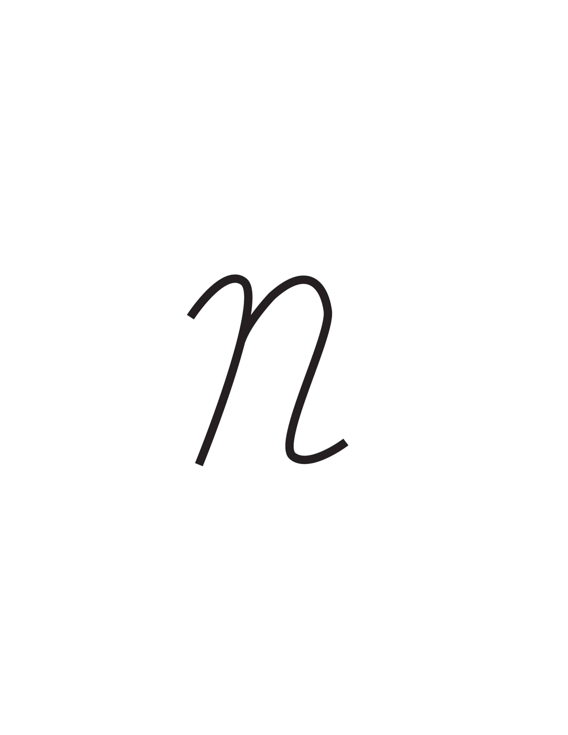 n in cursive capital