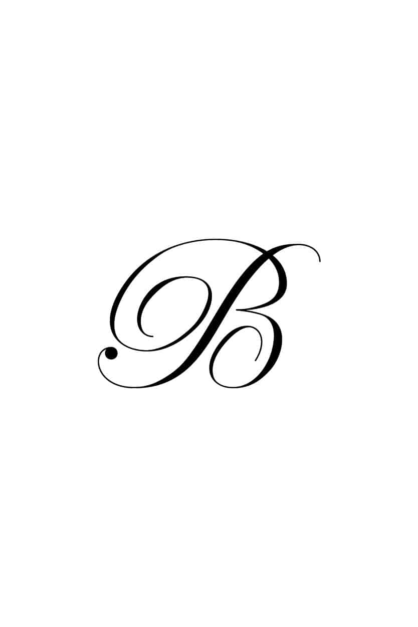 capital b in cursive