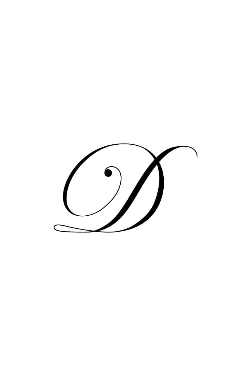 Free Cursive Letters Printable Royal Fancy Capital D
