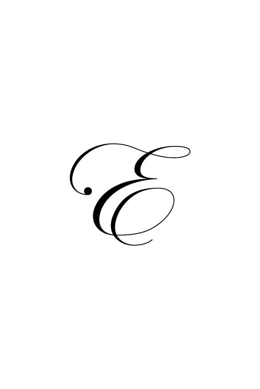Free Cursive Letters Printable Royal Fancy Capital E