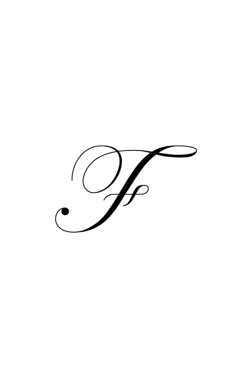 Free Cursive Letters Printable Royal Fancy Capital F