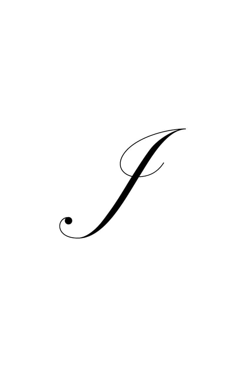 Free Cursive Letters Printable Royal Fancy Capital J