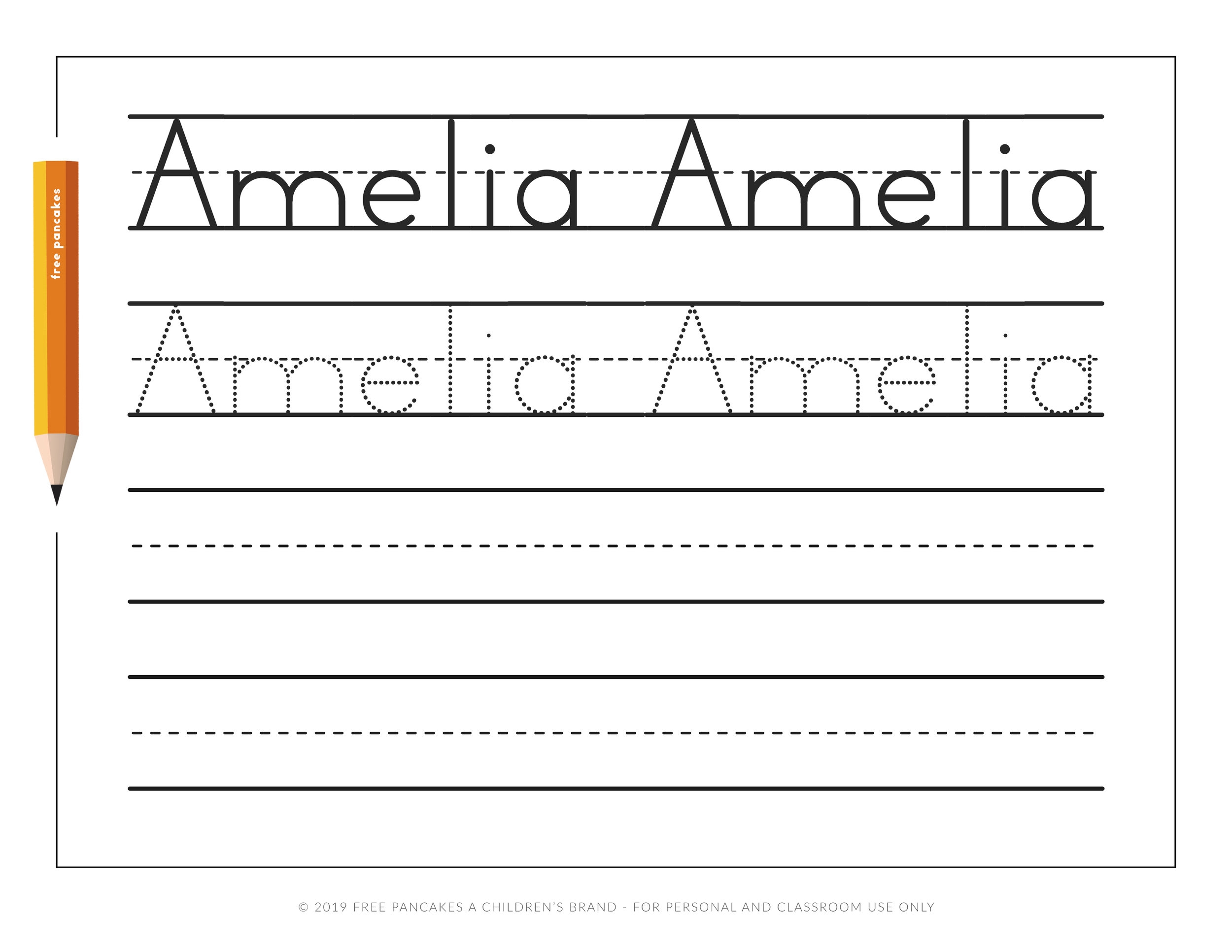 create name tracing worksheets