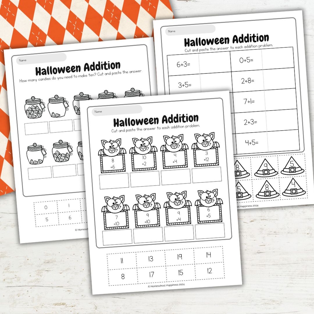 halloween addition worksheet