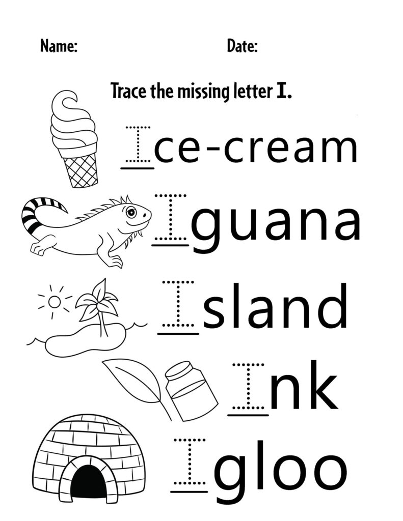 Free Letter I Worksheets For Preschool The Hollydog Blog