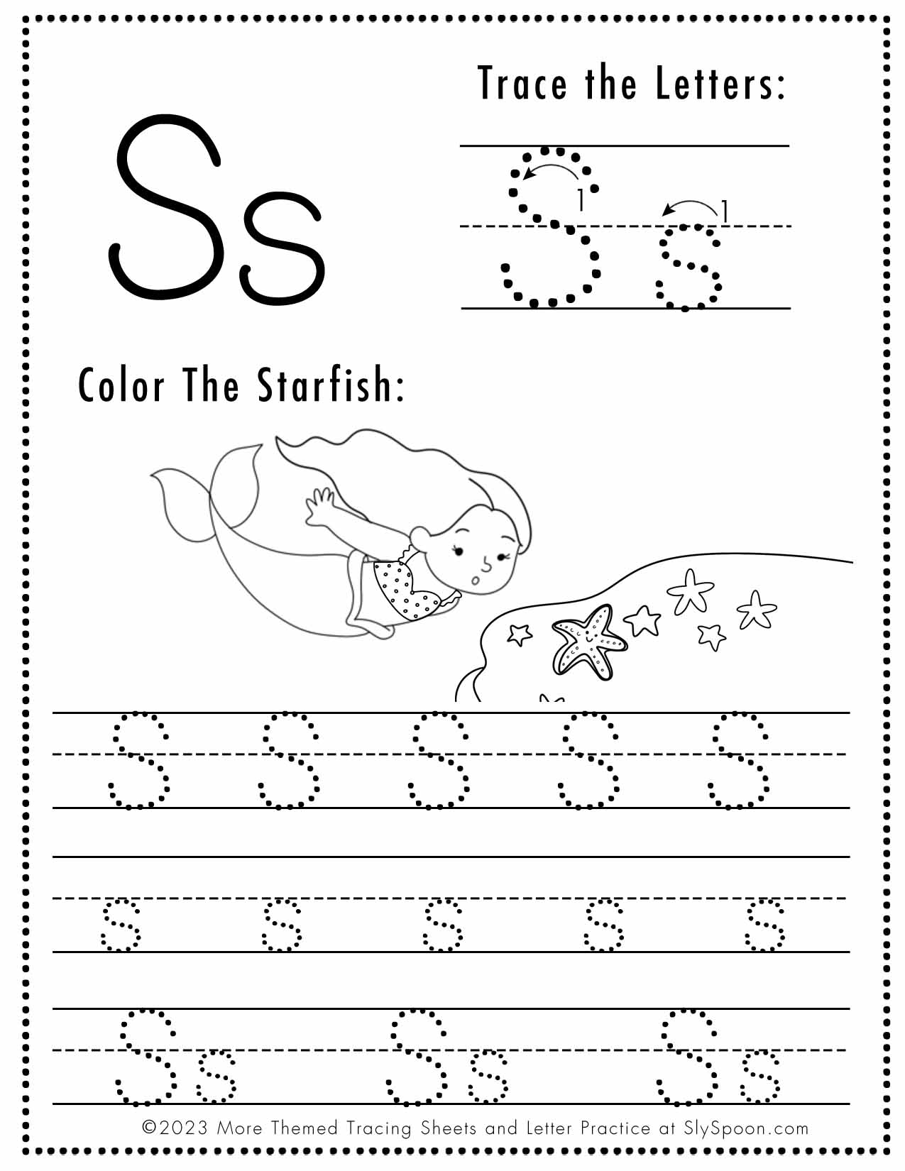 tracing the letter s