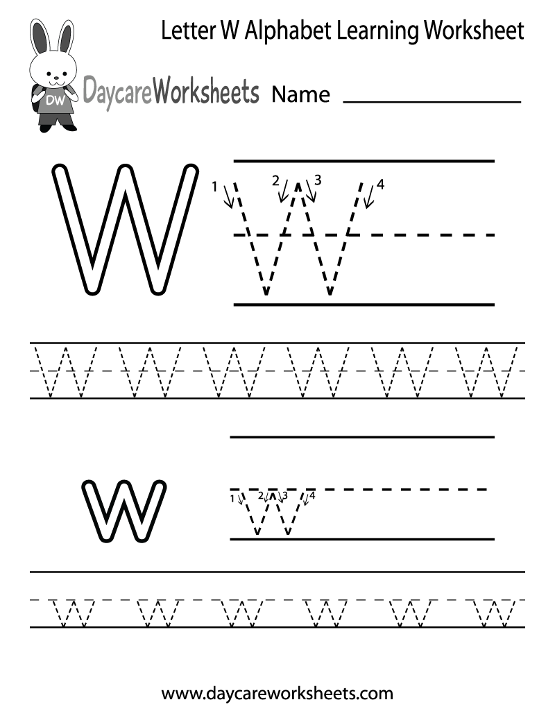 letter w worksheets for kindergarten