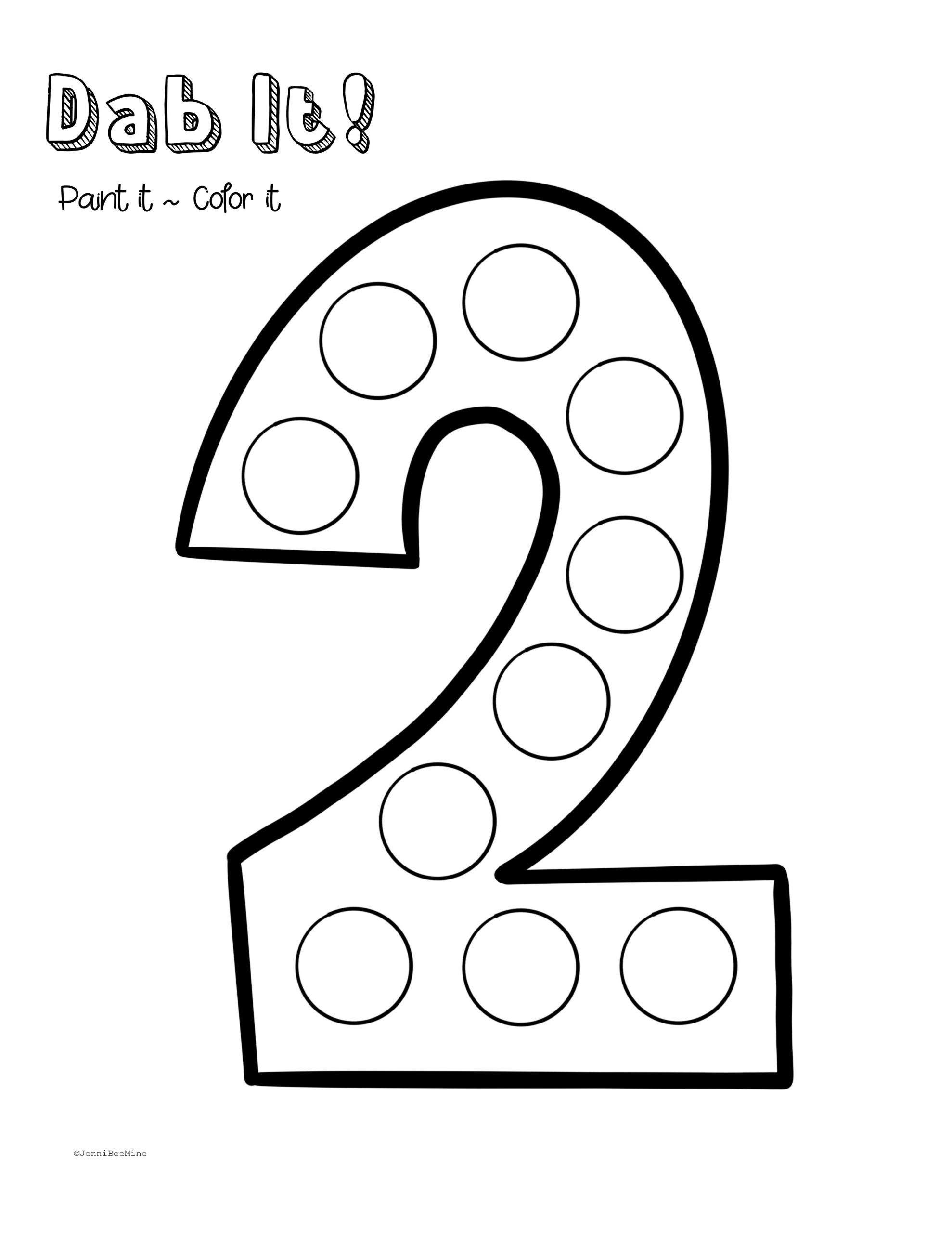 printable number 2 worksheets for preschool