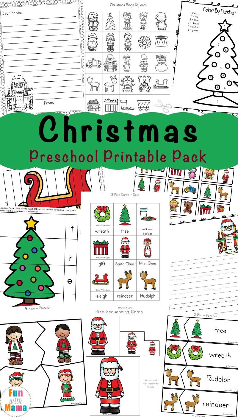free printable christmas worksheets for preschool