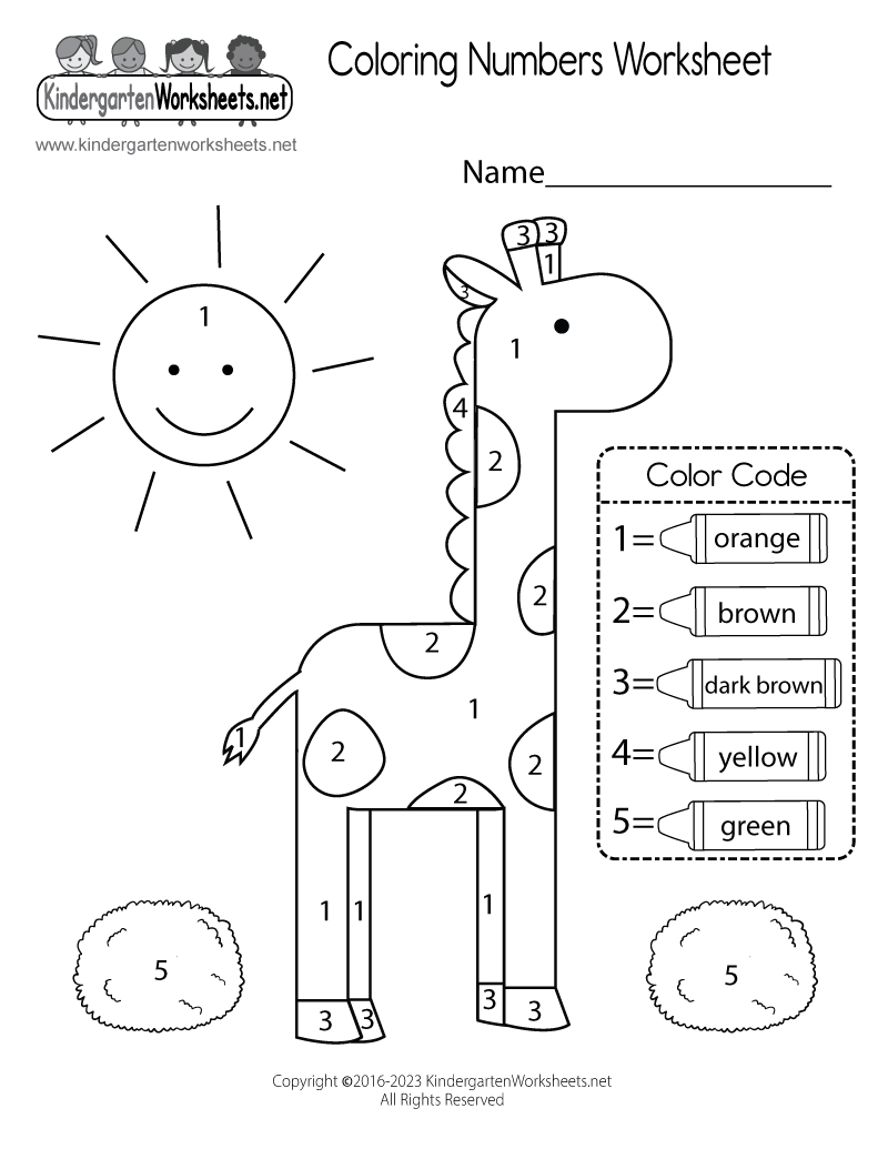 Number Coloring Worksheets