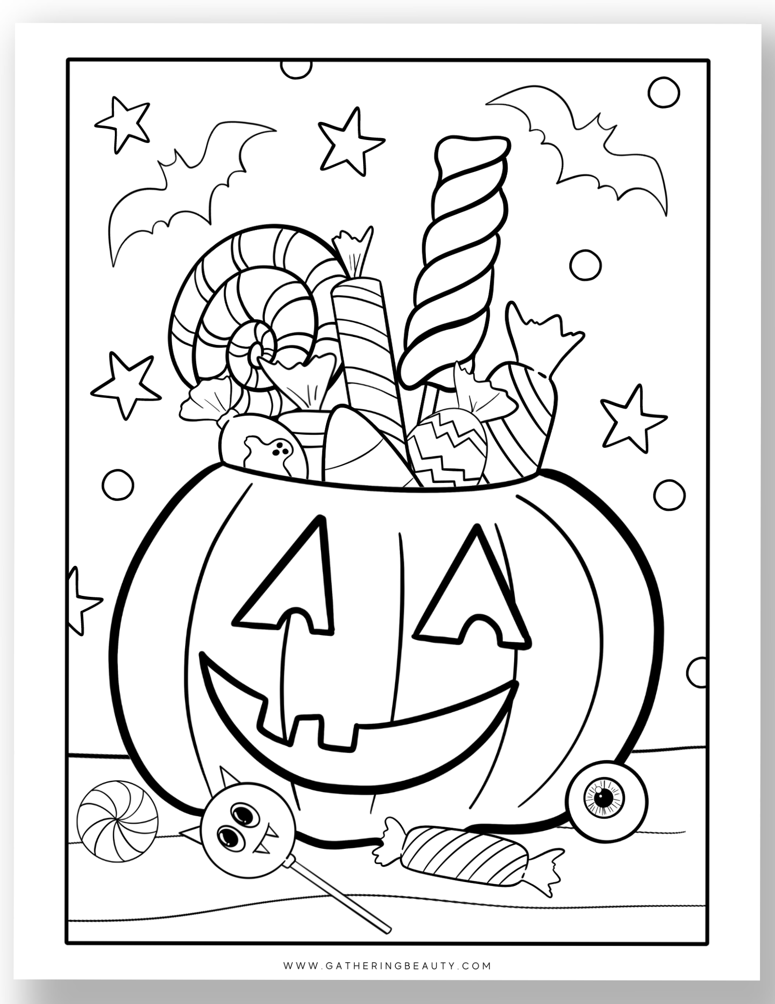 halloween printable coloring sheet