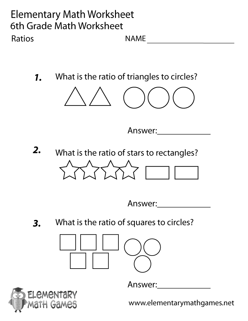 free math worksheets for 6th grade