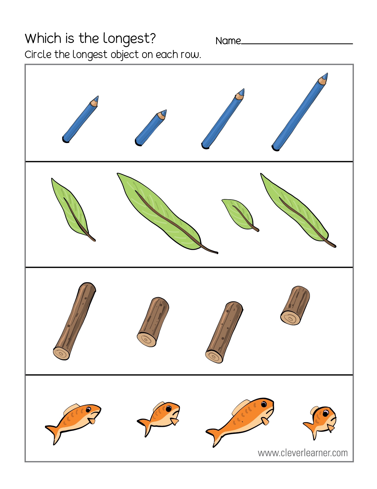 Size Longest and Shortest
