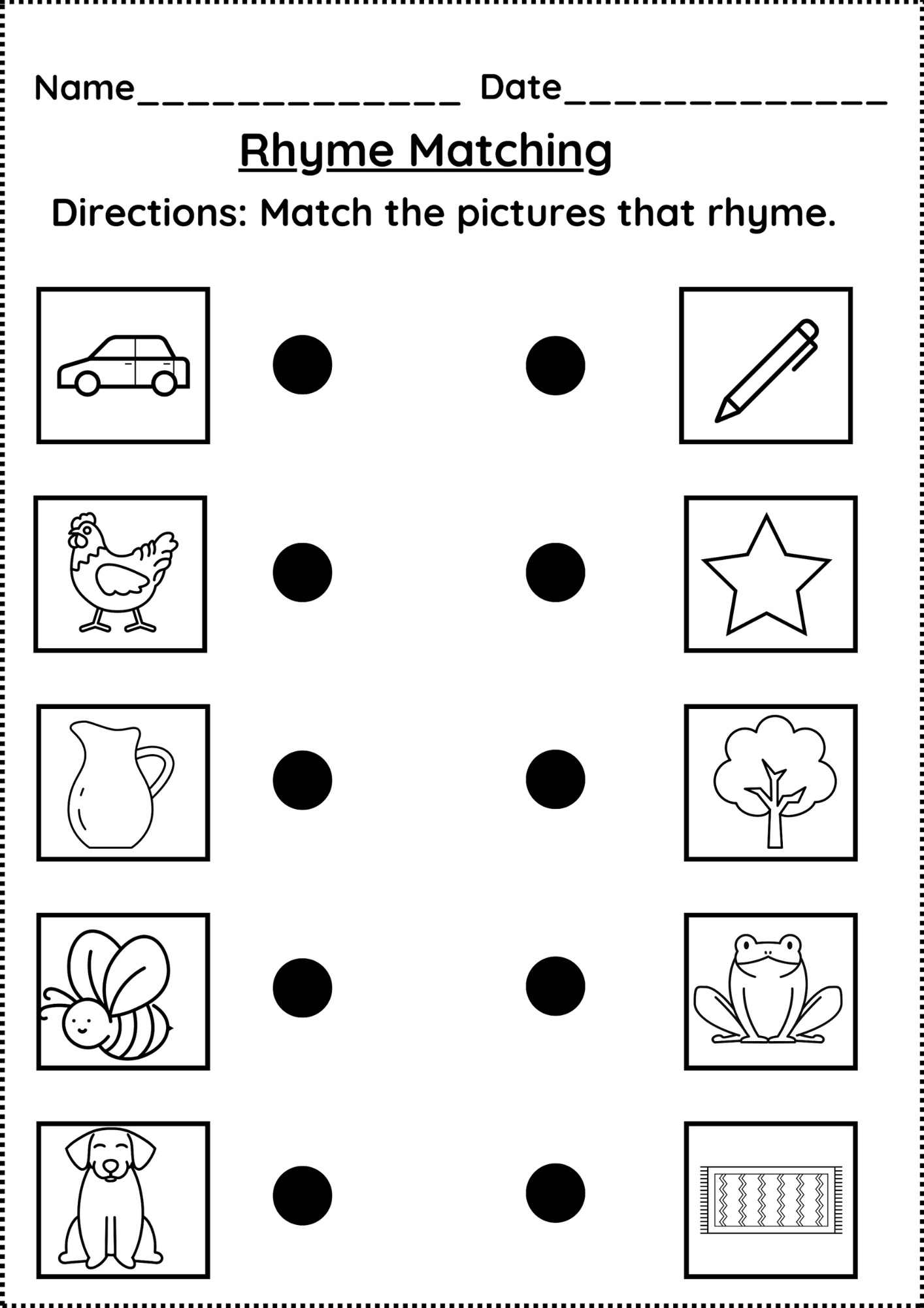 rhyming words worksheet