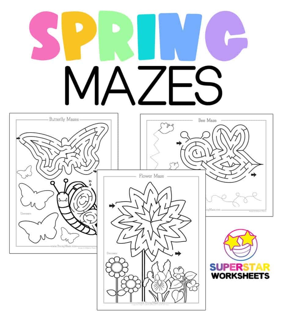 spring mazes free printable