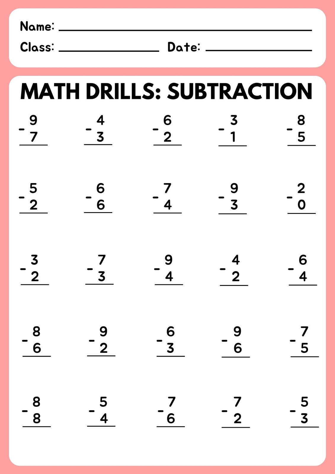 basic addition and subtraction worksheets