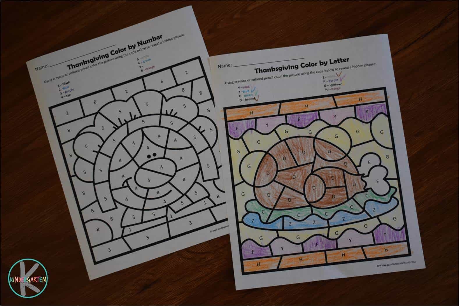 FREE Thanksgiving Color By Number