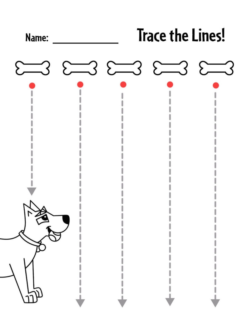 Free Trace The Line Worksheets For Preschool The Hollydog Blog