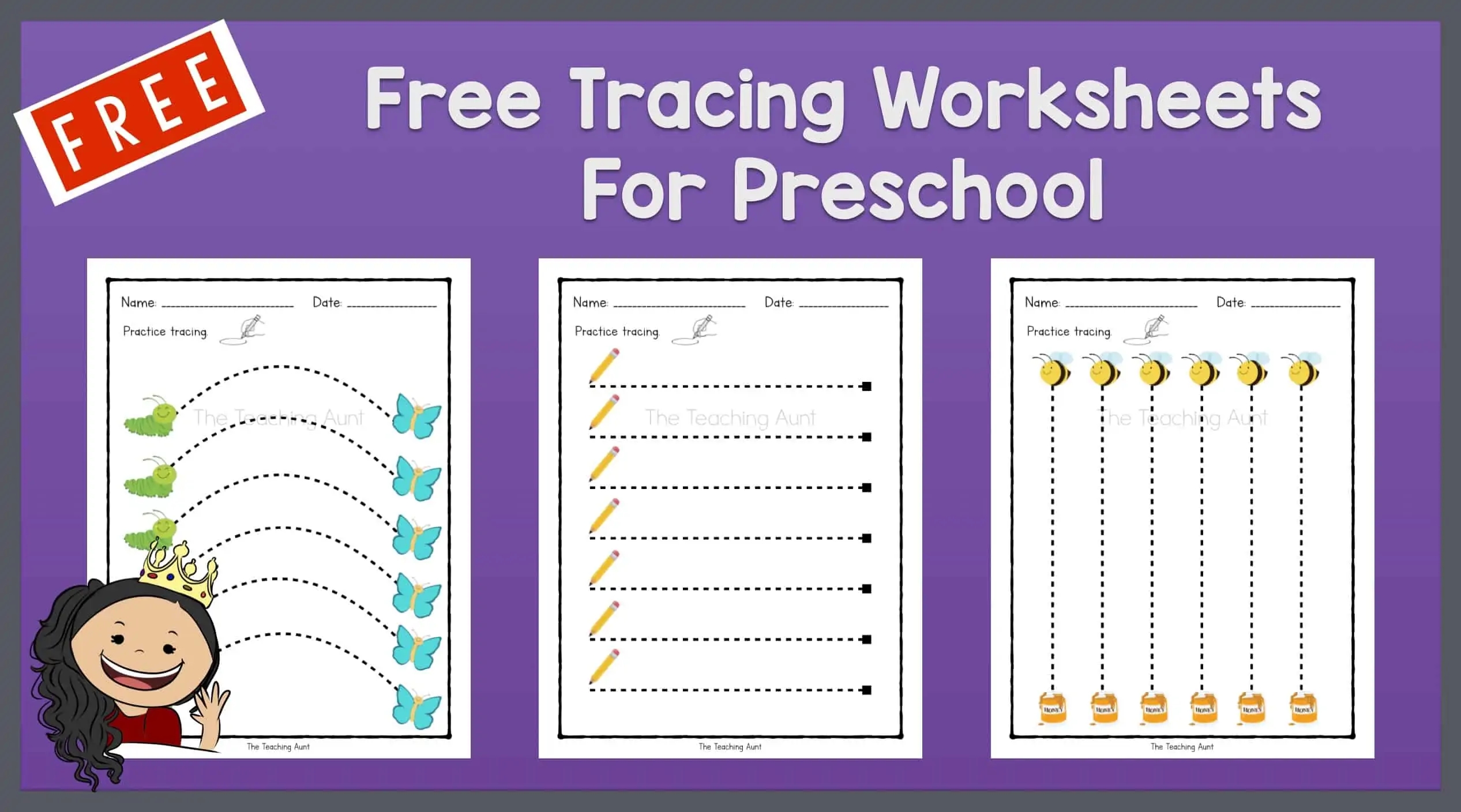 free printable tracing worksheets for kindergarten