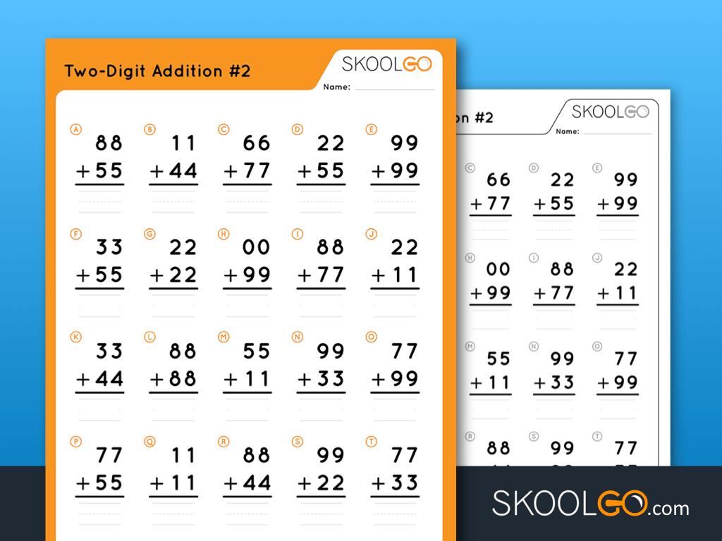 Free Two Digit Addition Worksheet For Grades 1 2 PDF 