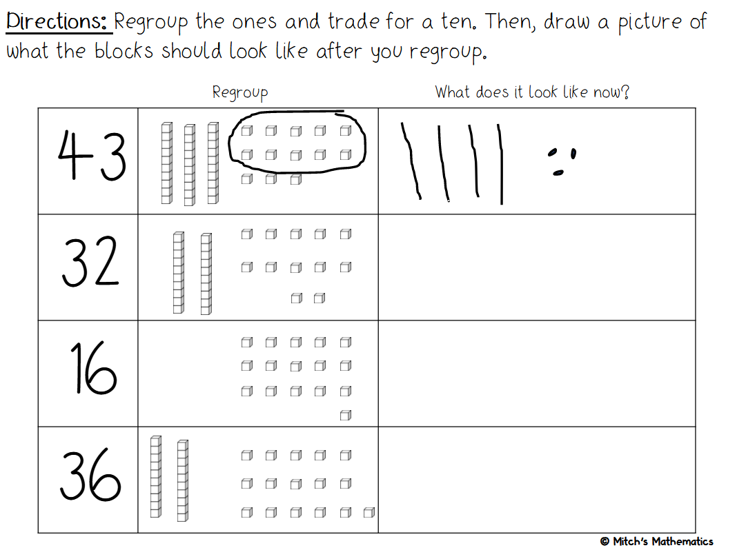 base ten addition worksheets