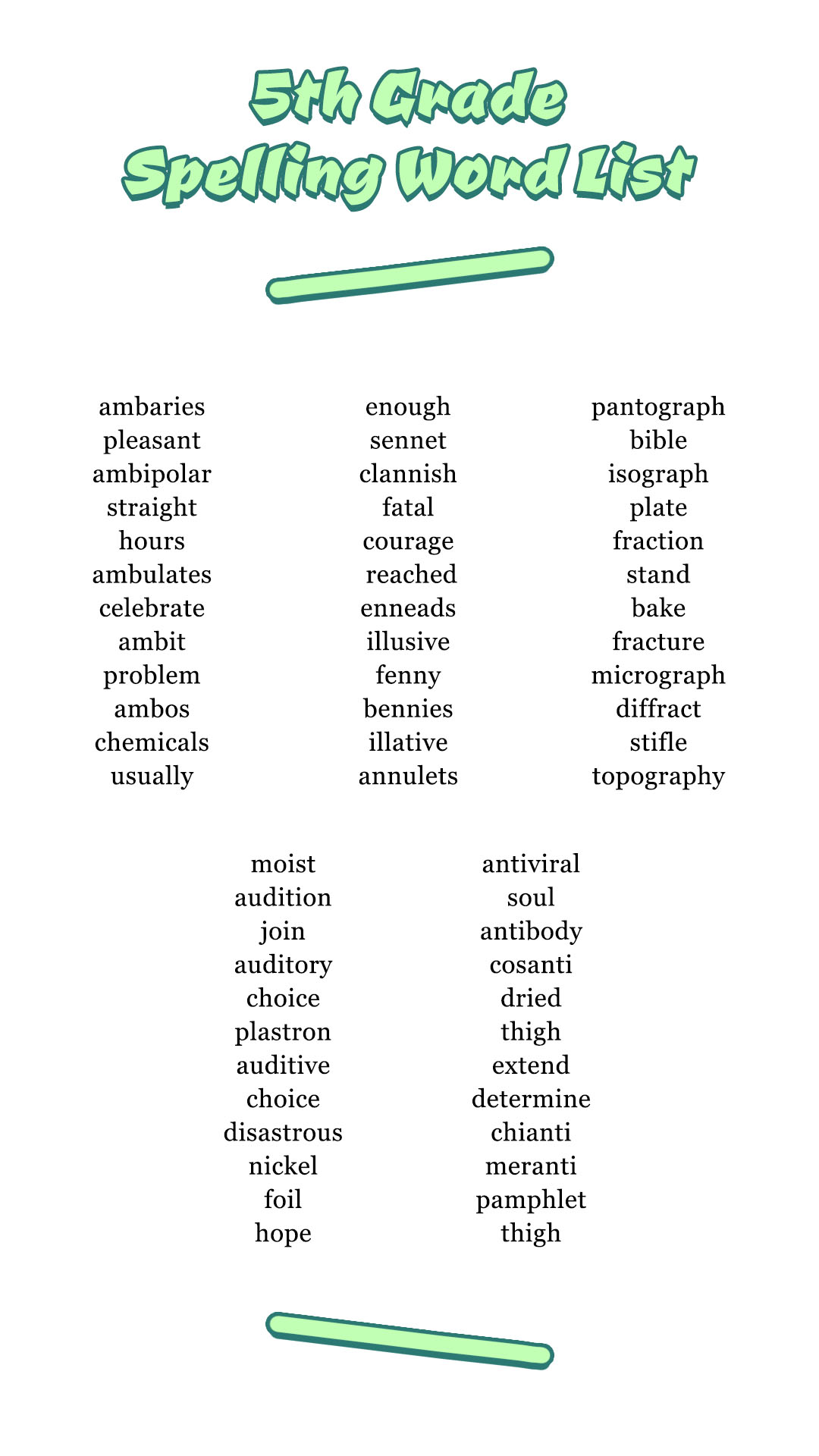 Fun And Educational 5th Grade Words Expand Your Vocabulary 
