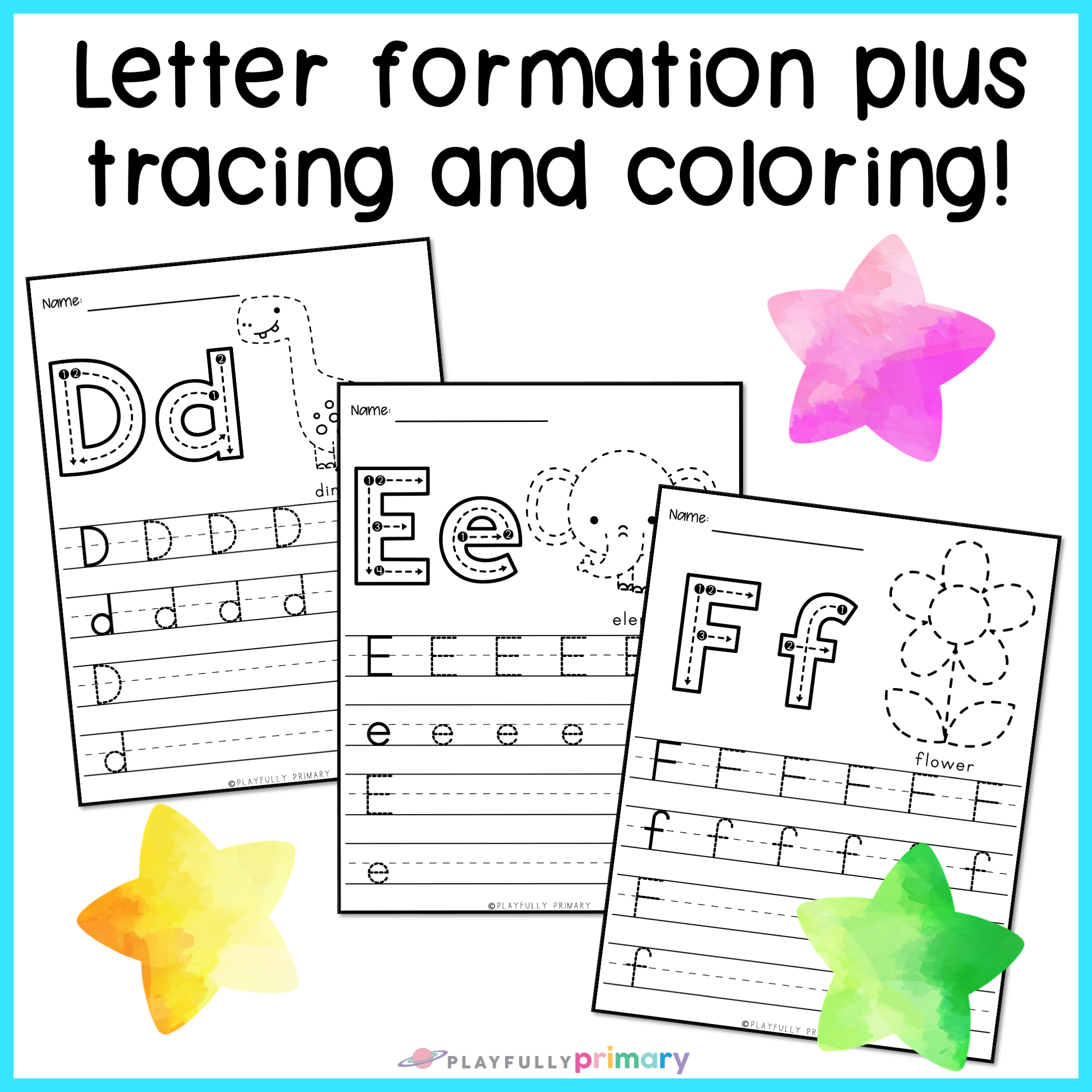Fun Kindergarten Handwriting Practice Sheets Playfully Primary