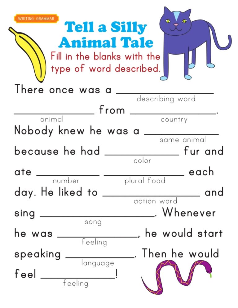 Funny Fill in The Blanks Story Game Made By Teachers