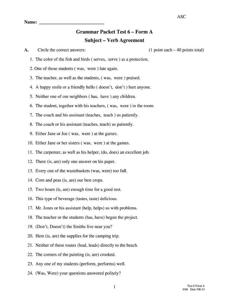 Grammar Packet Fill Out Sign Online DocHub