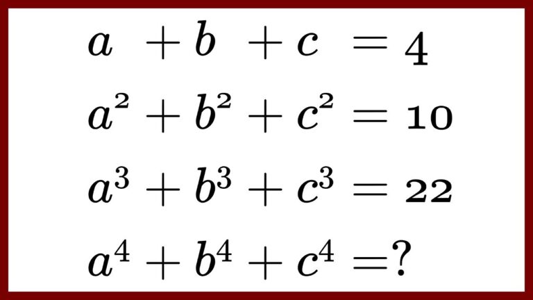 Hardest Maths Questions Find A 4 B 4 C 4 YouTube