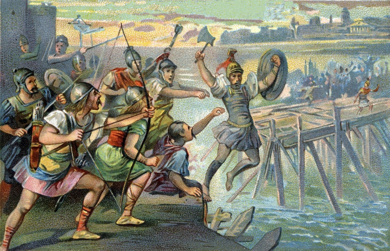 Horatius Cocles Legendary Hero Defending The Only Bridge That Crossed The Tiber While The Young Roman Republic Was Threatened By The Etruscan Lars Porsenna 507 BC
