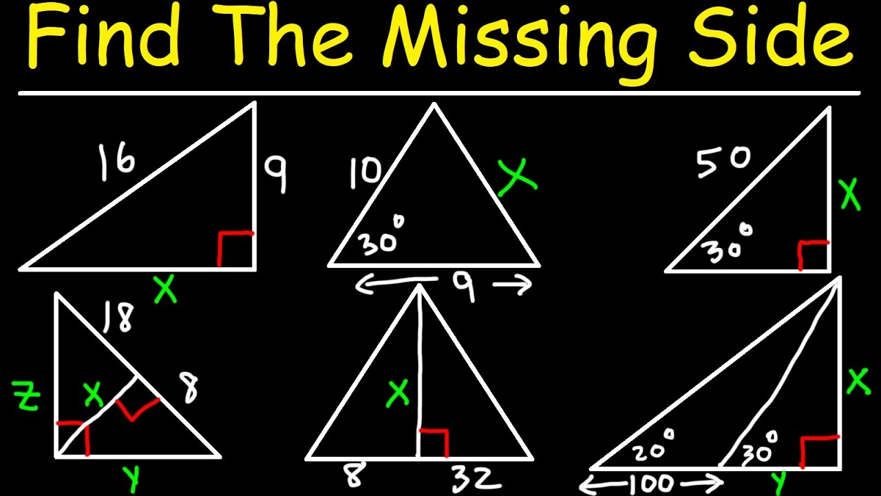 How To Calculate The Missing Side Length Of A Triangle YouTube