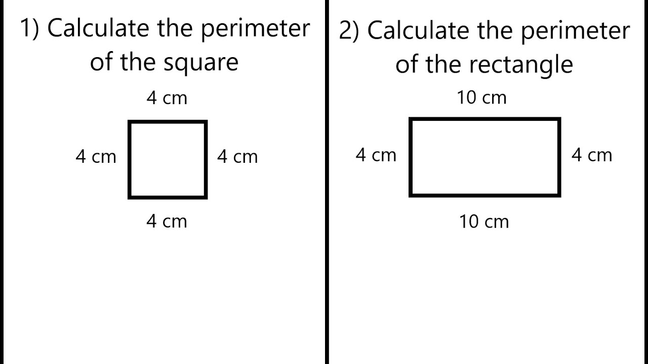 How To Calculate The Perimeter Of A Square And A Rectangle YouTube
