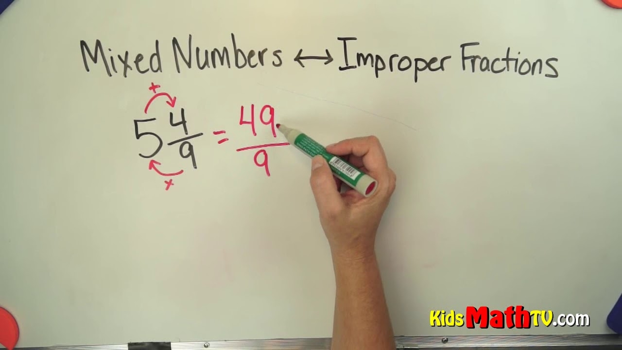 How To Convert A Mixed Fraction To Improper Fraction Video YouTube