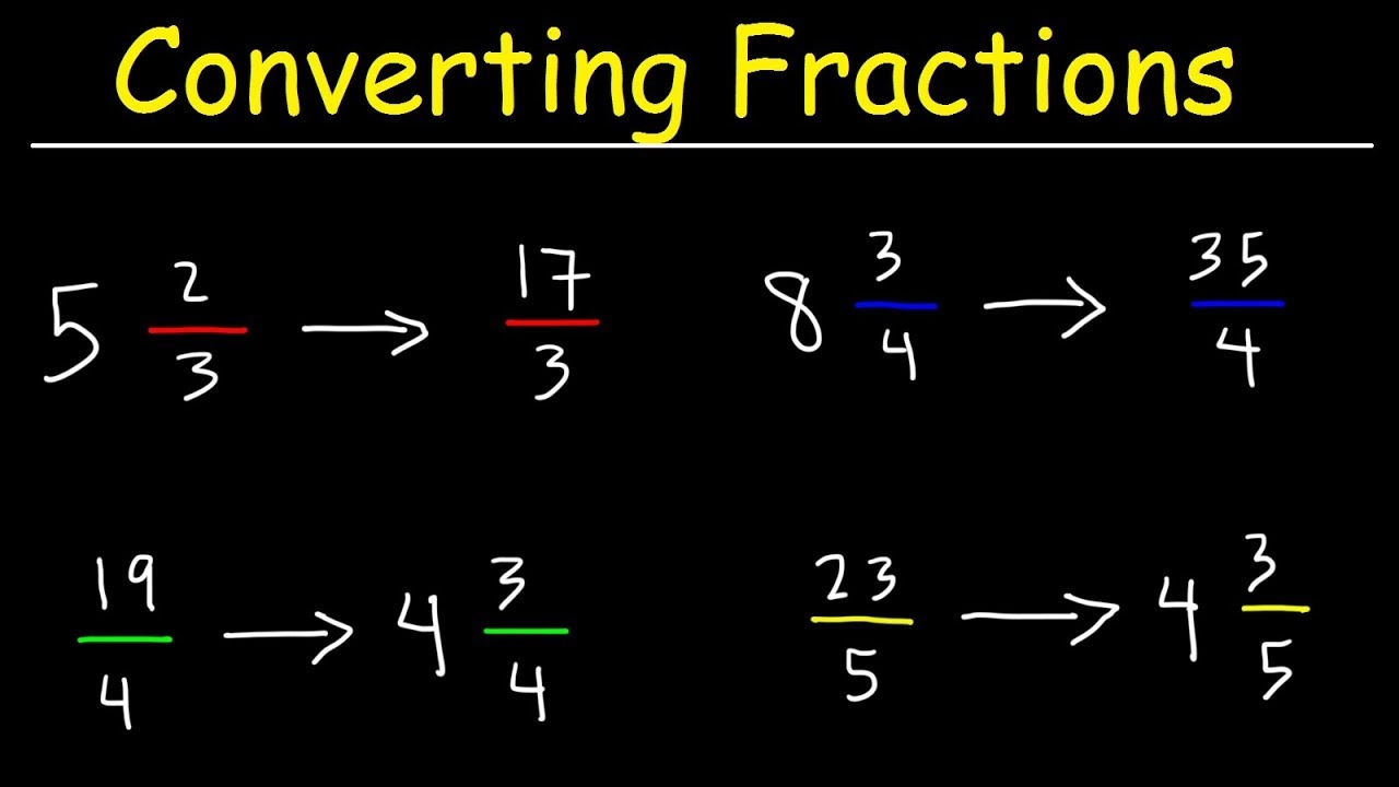 How To Convert Mixed Numbers To Improper Fractions Basic Introduction YouTube