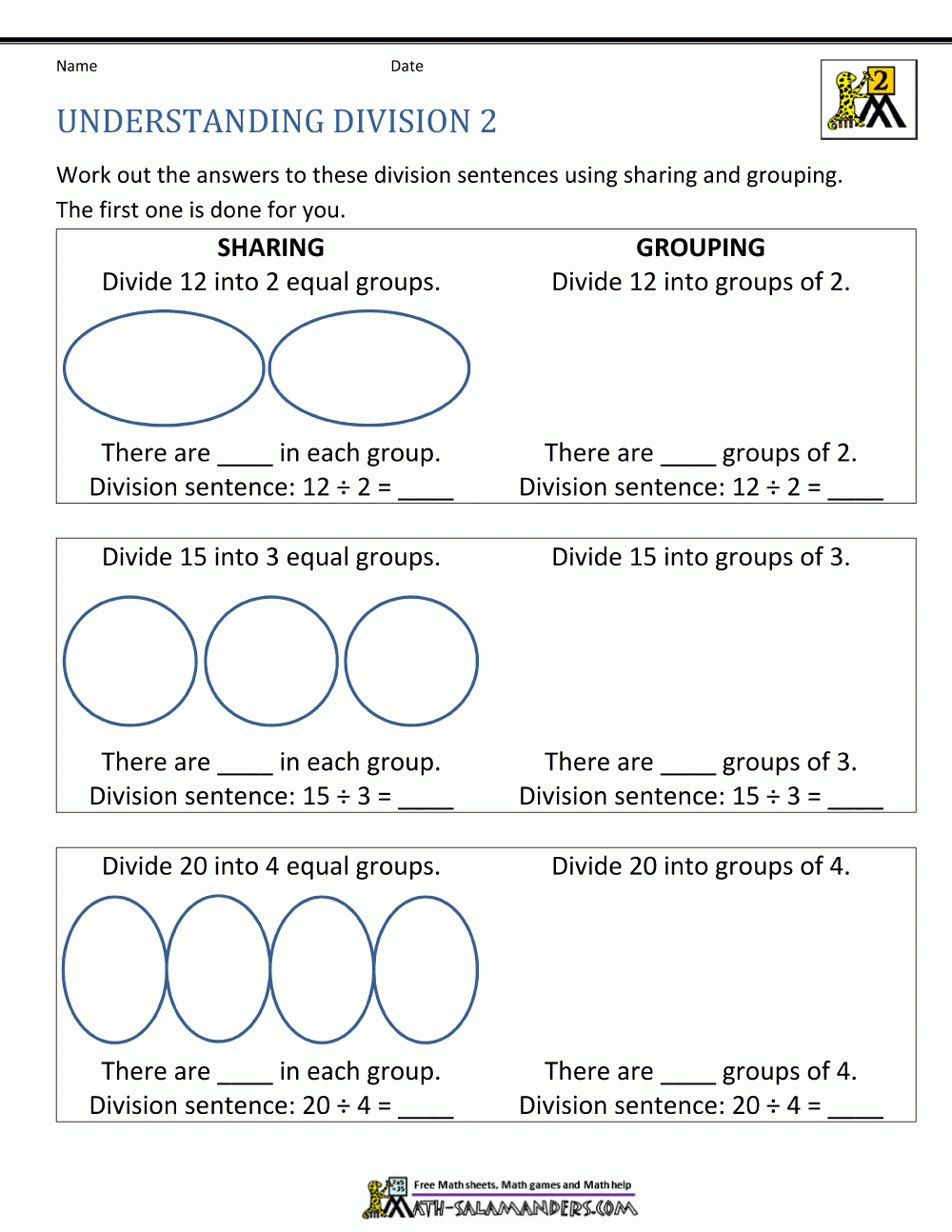 sentence of equal groups