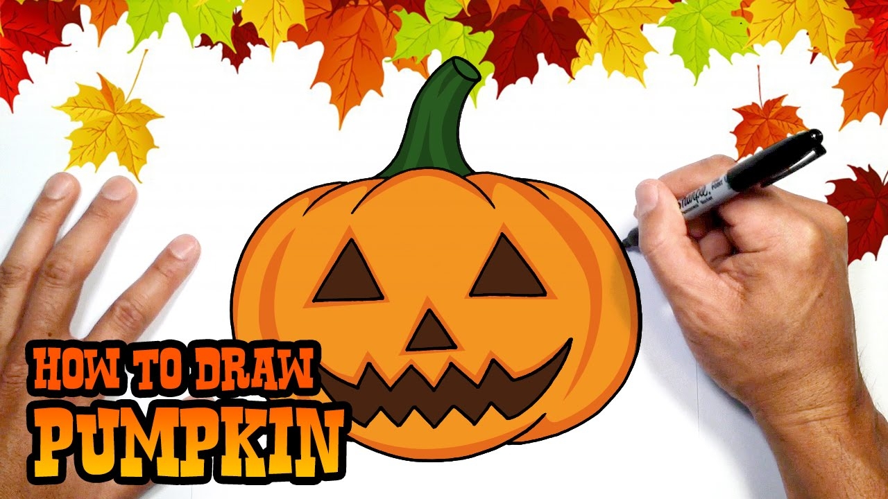 How To Draw Halloween Pumpkin Drawing Lesson YouTube