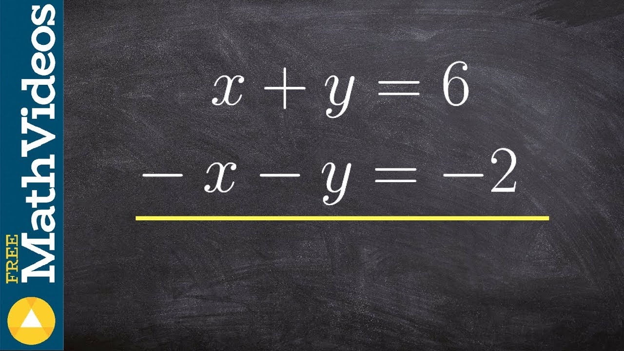 How To Subtract Two Equations To Solve The System Of Equations X y 6 X y 2 YouTube