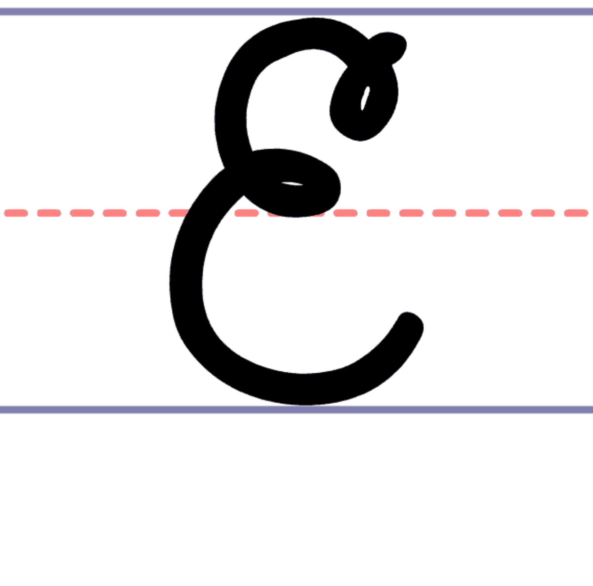 How To Write A Cursive Uppercase E