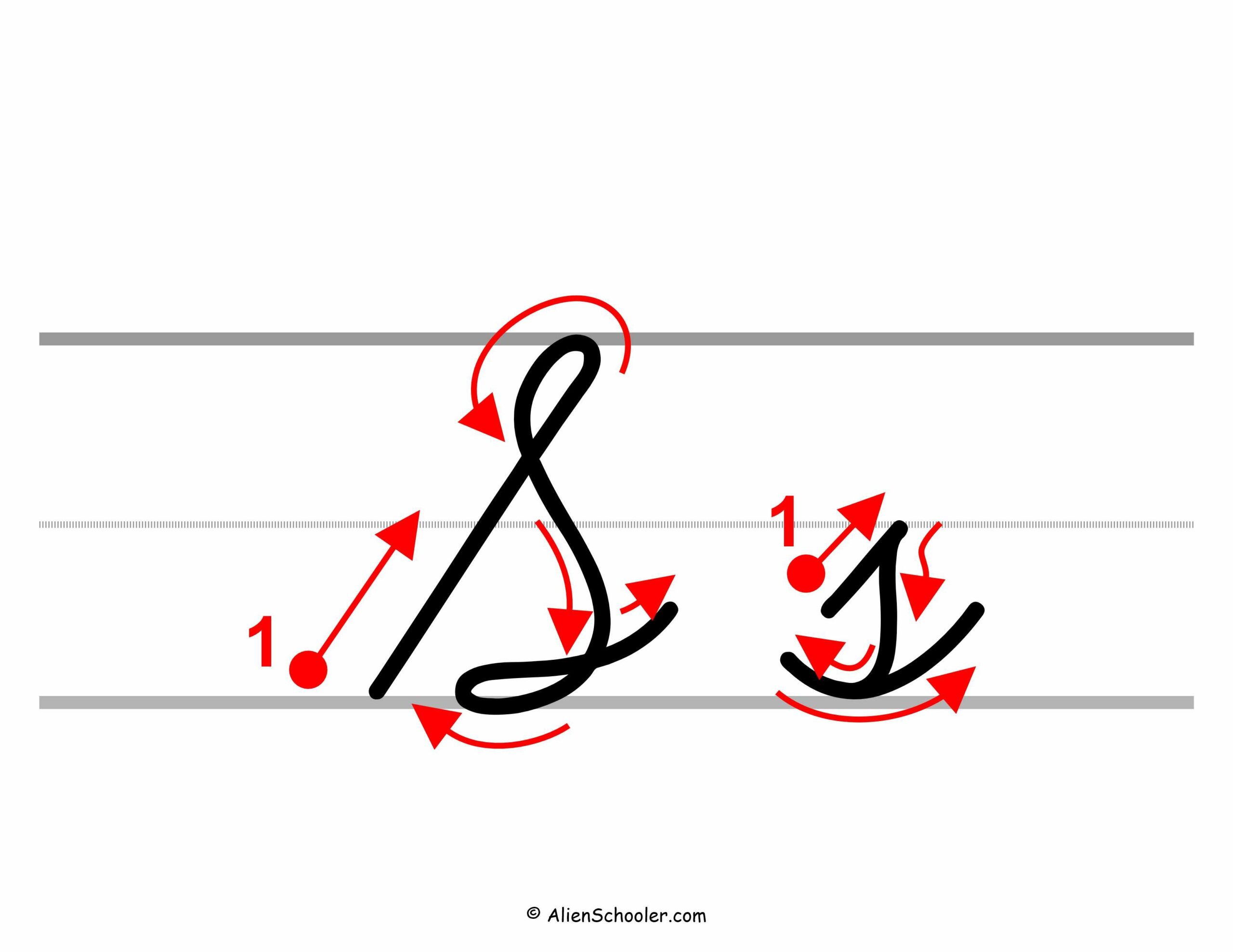 How To Write Cursive S With Arrows Free Printable PDF Alien Schooler