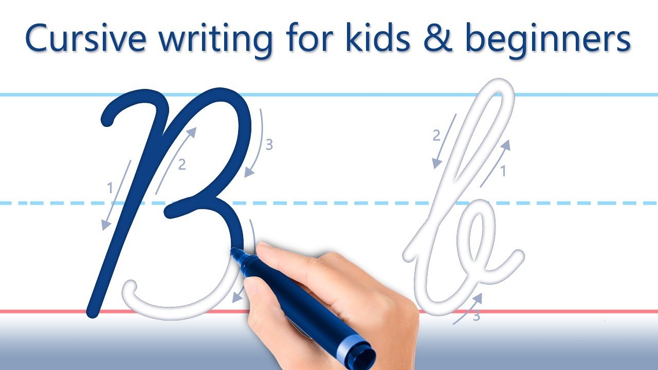 How To Write English Letter B Cursive Writing For Kids And Beginners Handwriting Practice YouTube