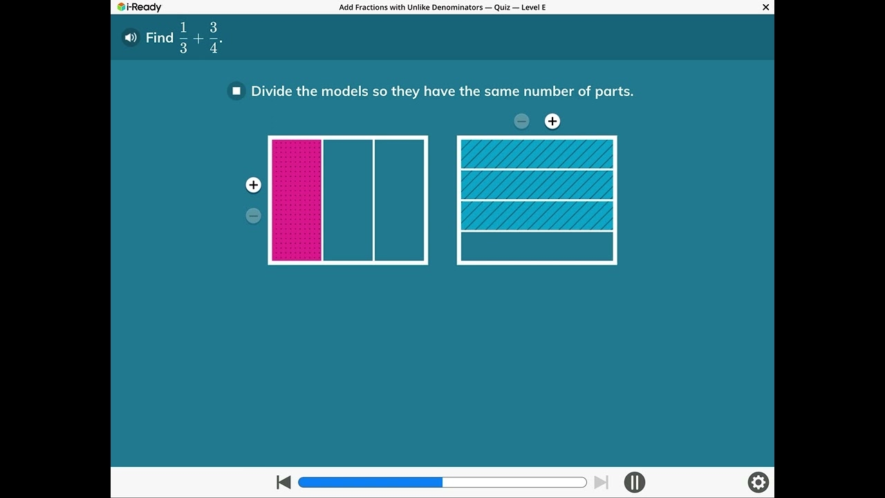 I READY QUIZ Add Fractions With Unlike Denominators QUIZ I READY LEVEL E YouTube